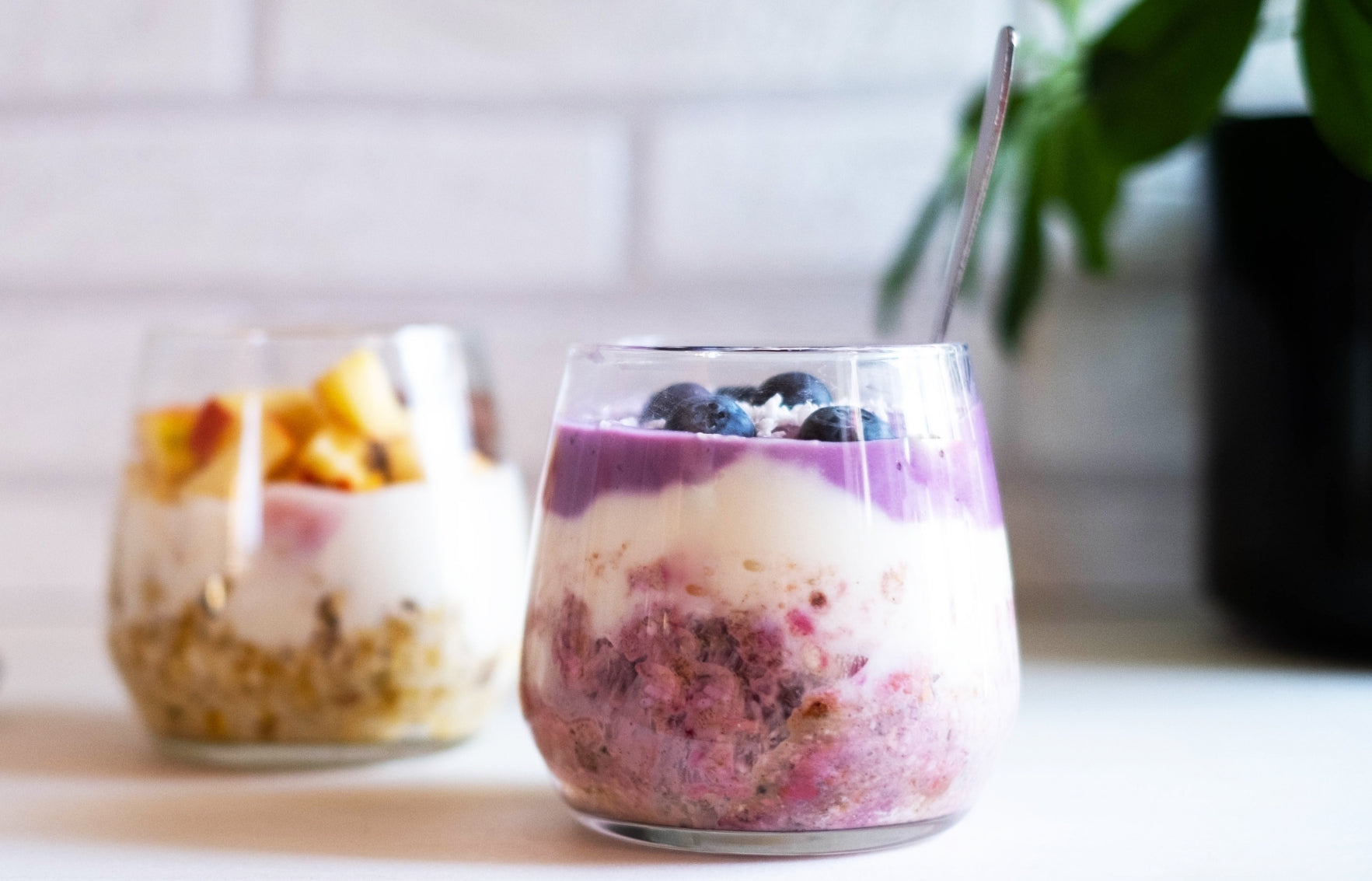 Sommerliche Blueberry-Kokos-Overnight Oats