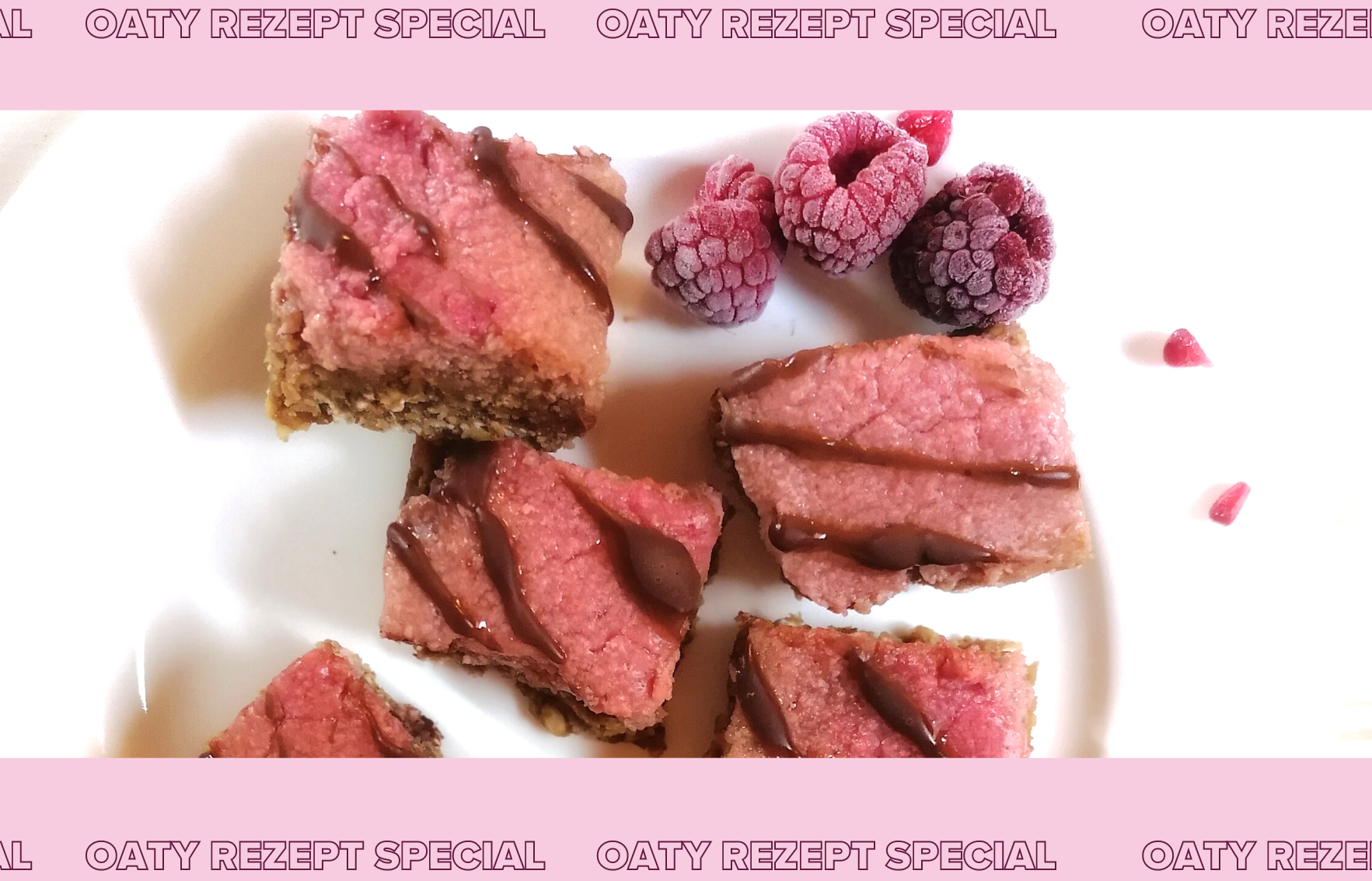 Oaty Rezept Special: No-bake Himbeer-Schnitten