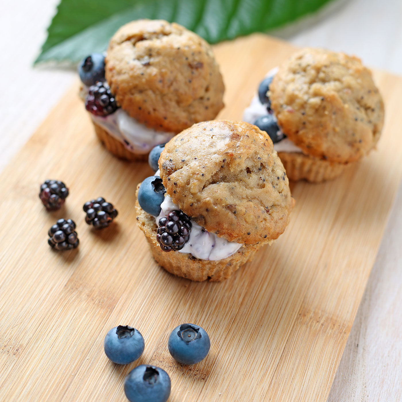 Hafer Muffins Banane Mohn Beeren Quark